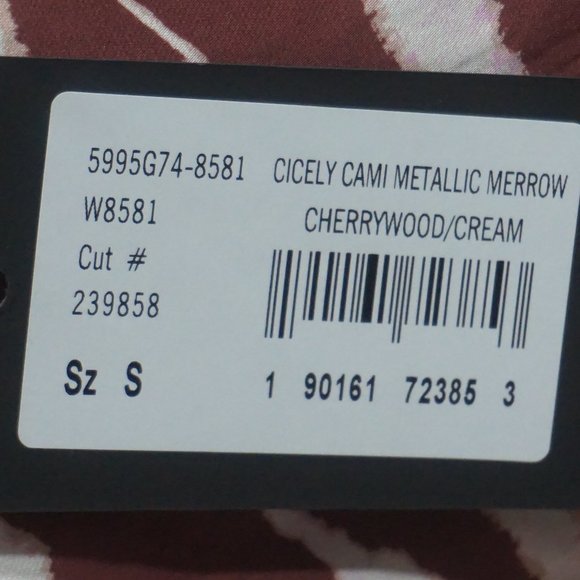 Cicely Silk Camisole - Cherry Wood Cream (NOT to be confused with Cameltoe) - Picture 4 of 5